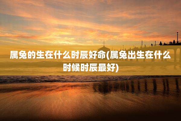 属兔的生在什么时辰好命(属兔出生在什么时候时辰最好)