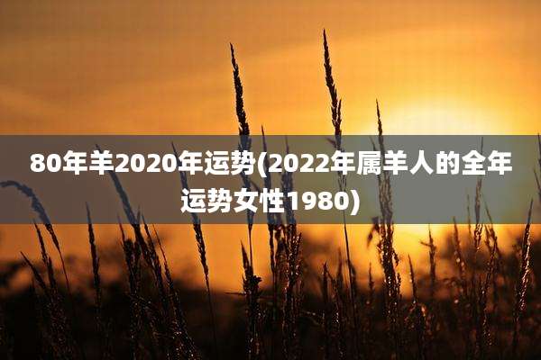 80年羊2020年运势(2022年属羊人的全年运势女性1980)