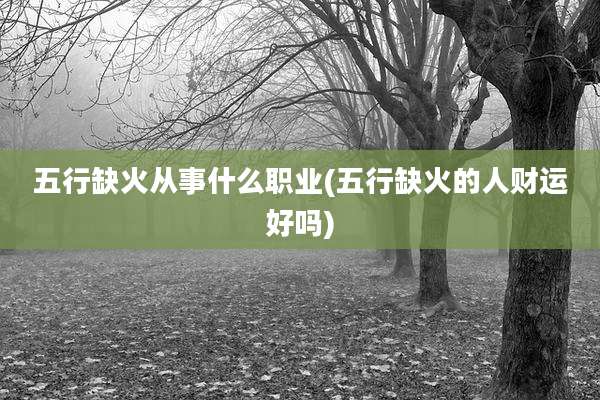 五行缺火从事什么职业(五行缺火的人财运好吗)