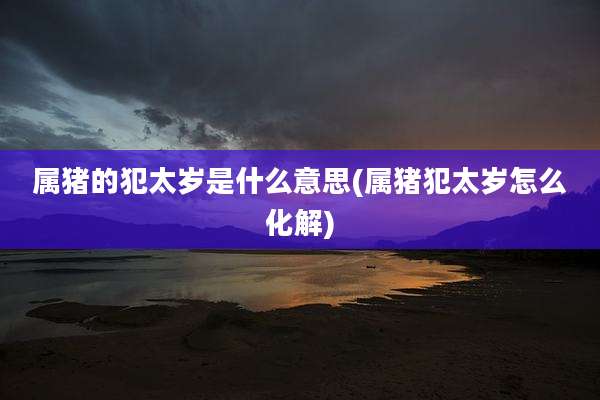 属猪的犯太岁是什么意思(属猪犯太岁怎么化解)