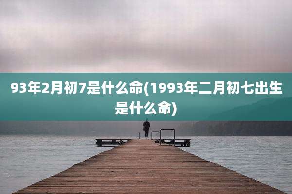 93年2月初7是什么命(1993年二月初七出生是什么命)