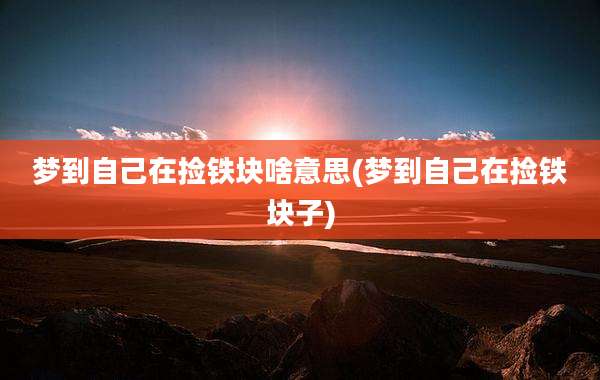 梦到自己在捡铁块啥意思(梦到自己在捡铁块子)