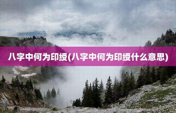 八字中何为印绶(八字中何为印绶什么意思)