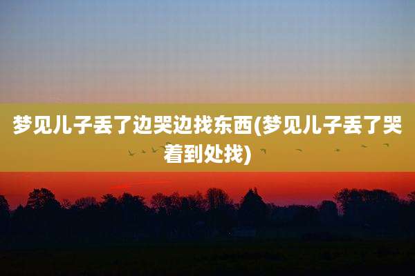 梦见儿子丢了边哭边找东西(梦见儿子丢了哭着到处找)