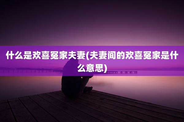 什么是欢喜冤家夫妻(夫妻间的欢喜冤家是什么意思)