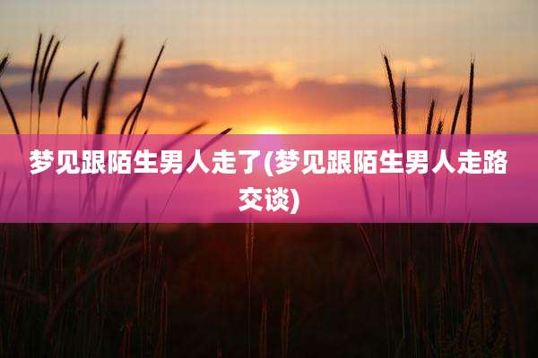 梦见跟陌生男人走了(梦见跟陌生男人走路交谈)