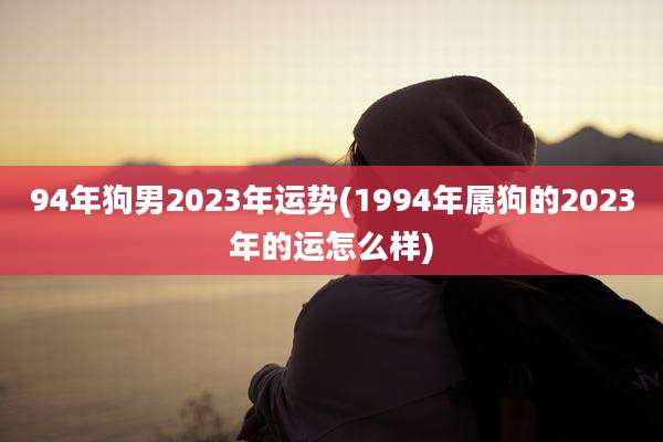 94年狗男2023年运势(1994年属狗的2023年的运怎么样)