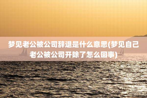 梦见老公被公司辞退是什么意思(梦见自己老公被公司开除了怎么回事)