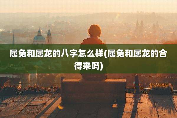 属兔和属龙的八字怎么样(属兔和属龙的合得来吗)