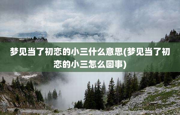 梦见当了初恋的小三什么意思(梦见当了初恋的小三怎么回事)