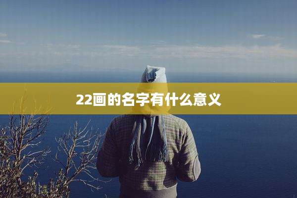 22画的名字有什么意义
