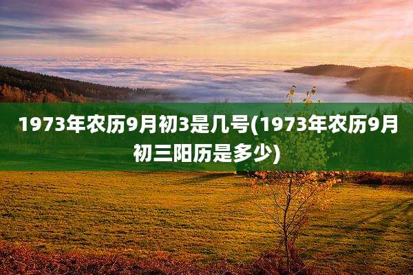 1973年农历9月初3是几号(1973年农历9月初三阳历是多少)