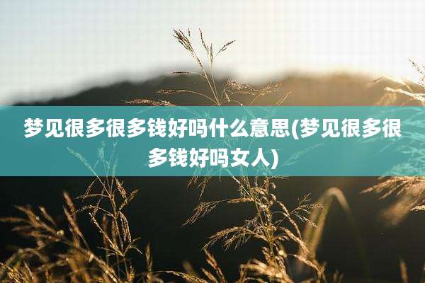 梦见很多很多钱好吗什么意思(梦见很多很多钱好吗女人)