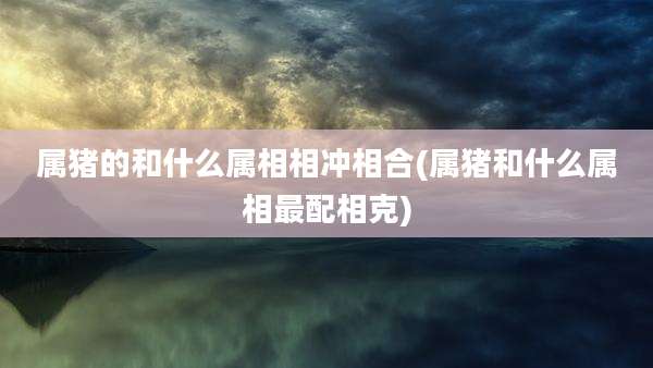 属猪的和什么属相相冲相合(属猪和什么属相最配相克)