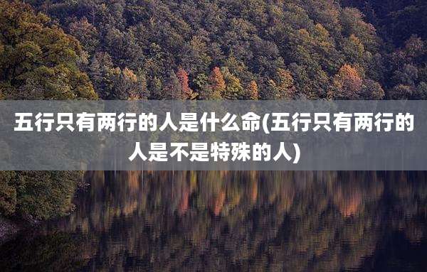 五行只有两行的人是什么命(五行只有两行的人是不是特殊的人)