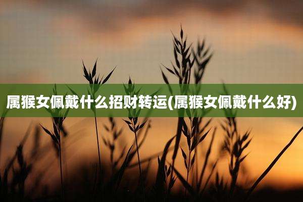 属猴女佩戴什么招财转运(属猴女佩戴什么好)