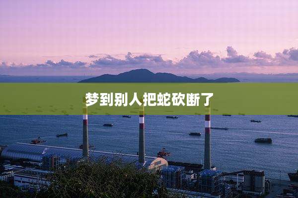 梦到别人把蛇砍断了