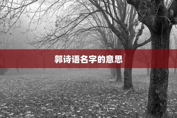 郭诗语名字的意思