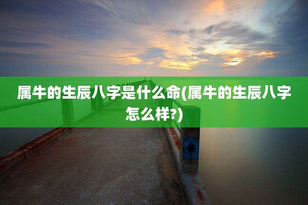 属牛的生辰八字是什么命(属牛的生辰八字怎么样?)