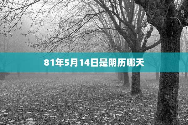 81年5月14日是阴历哪天