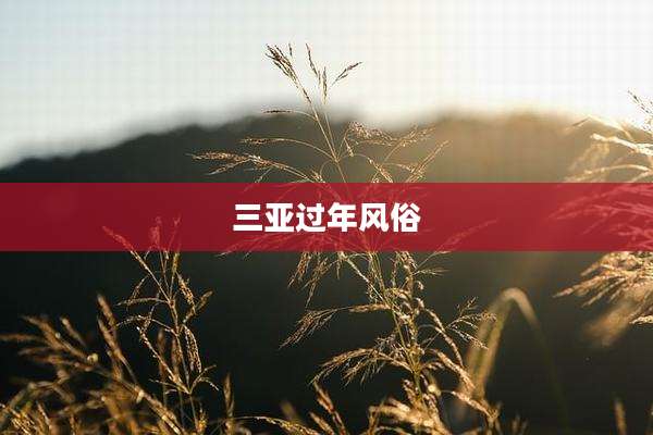 三亚过年风俗