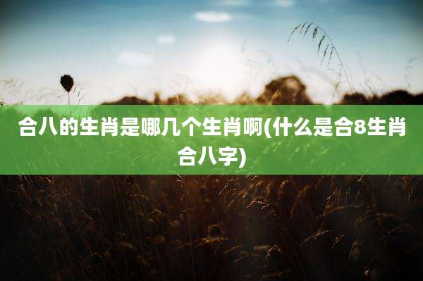 合八的生肖是哪几个生肖啊(什么是合8生肖合八字)