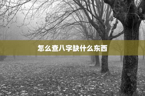 怎么查八字缺什么东西