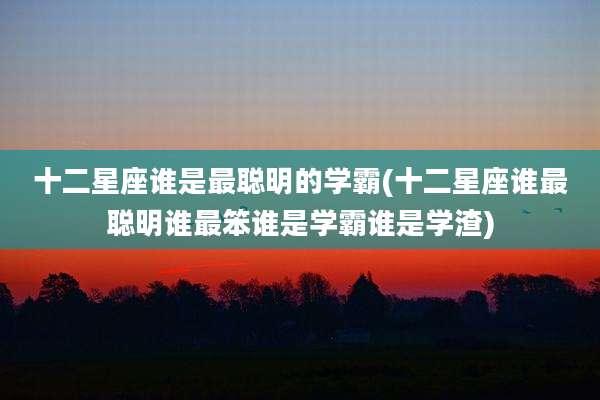 十二星座谁是最聪明的学霸(十二星座谁最聪明谁最笨谁是学霸谁是学渣)