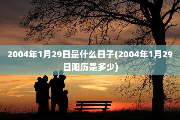 2004年1月29日是什么日子(2004年1月29日阳历是多少)
