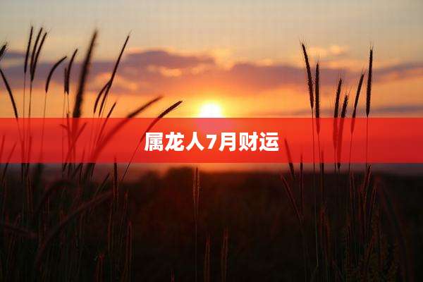 属龙人7月财运