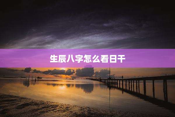 生辰八字怎么看日干
