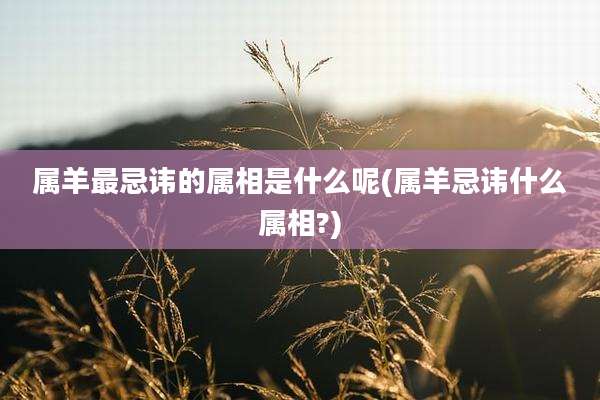 属羊最忌讳的属相是什么呢(属羊忌讳什么属相?)
