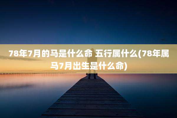 78年7月的马是什么命 五行属什么(78年属马7月出生是什么命)