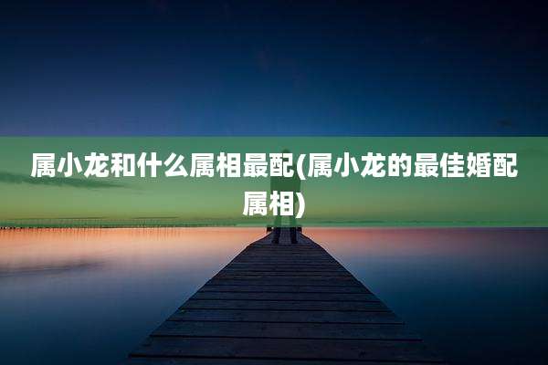 属小龙和什么属相最配(属小龙的最佳婚配属相)