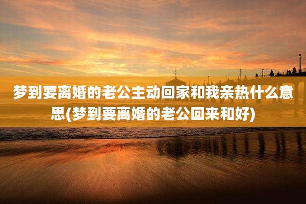 梦到要离婚的老公主动回家和我亲热什么意思(梦到要离婚的老公回来和好)