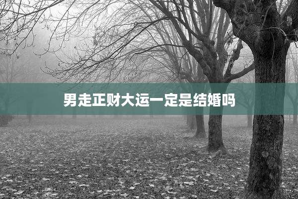 男走正财大运一定是结婚吗