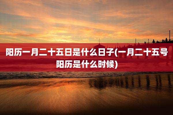 阳历一月二十五日是什么日子(一月二十五号阳历是什么时候)
