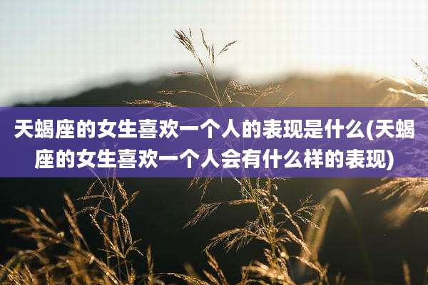天蝎座的女生喜欢一个人的表现是什么(天蝎座的女生喜欢一个人会有什么样的表现)