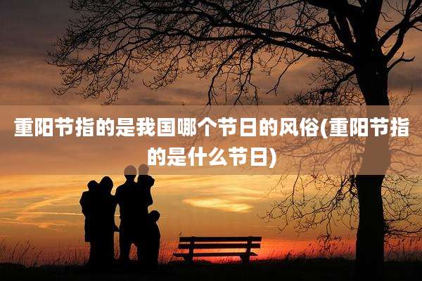 重阳节指的是我国哪个节日的风俗(重阳节指的是什么节日)