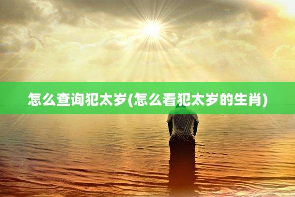 怎么查询犯太岁(怎么看犯太岁的生肖)