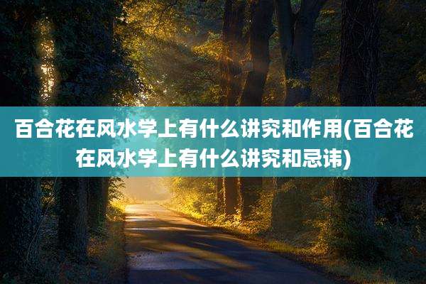 百合花在风水学上有什么讲究和作用(百合花在风水学上有什么讲究和忌讳)