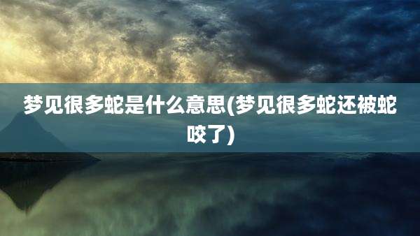 梦见很多蛇是什么意思(梦见很多蛇还被蛇咬了)