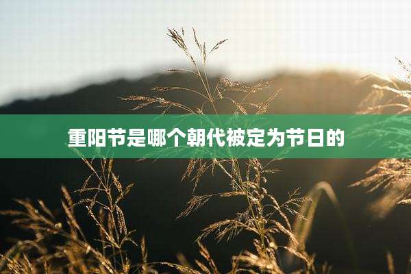 重阳节是哪个朝代被定为节日的