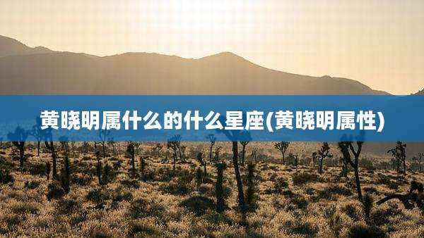黄晓明属什么的什么星座(黄晓明属性)