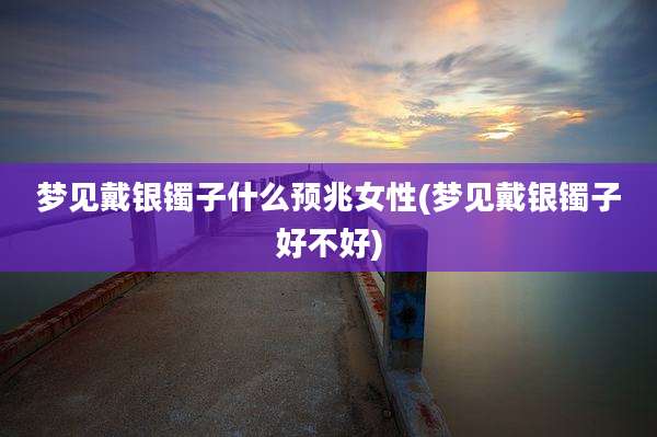 梦见戴银镯子什么预兆女性(梦见戴银镯子好不好)