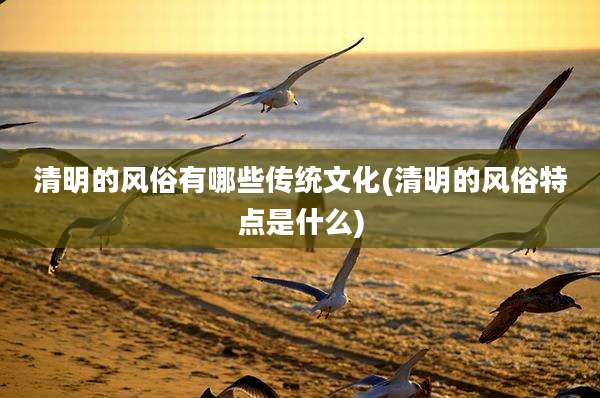 清明的风俗有哪些传统文化(清明的风俗特点是什么)