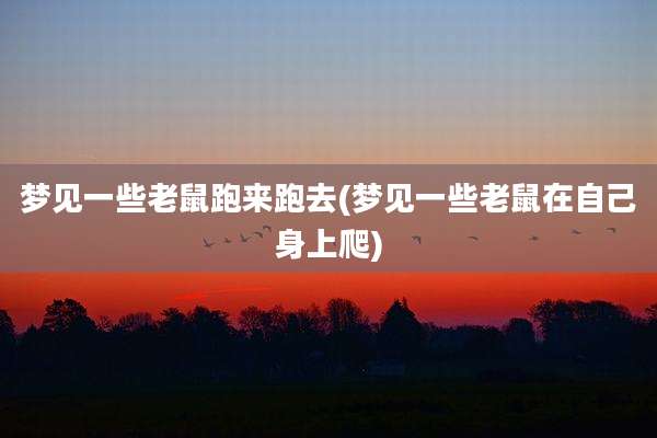 梦见一些老鼠跑来跑去(梦见一些老鼠在自己身上爬)