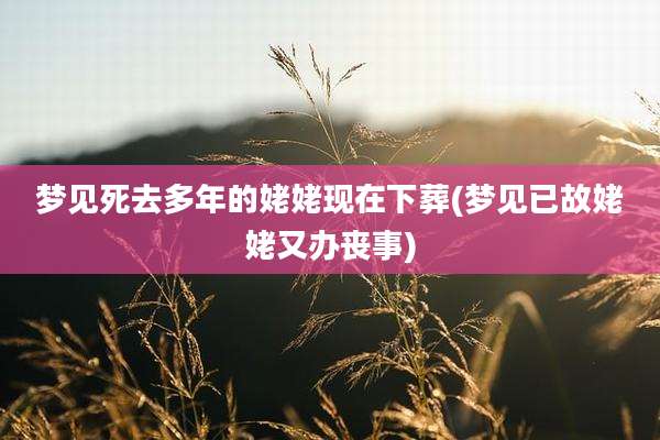 梦见死去多年的姥姥现在下葬(梦见已故姥姥又办丧事)