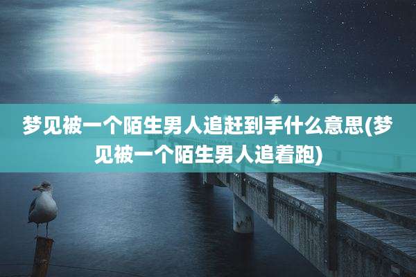 梦见被一个陌生男人追赶到手什么意思(梦见被一个陌生男人追着跑)