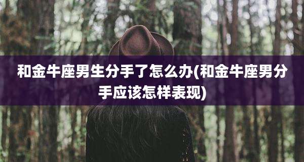 和金牛座男生分手了怎么办(和金牛座男分手应该怎样表现)